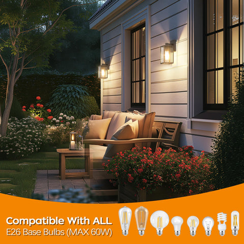 WIHTU entryway sconce with E26 base supports customized bulb options.
