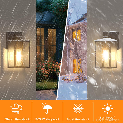 WIHTU wall sconce brushed metal adds modern curb appeal and weather resistance.