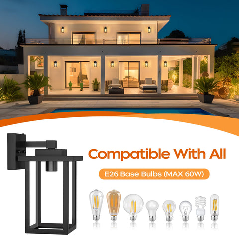 WIHTU modern rectangular outdoor light ideal for porch and entrance