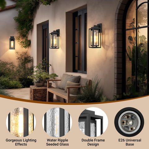 WIHTU outdoor wall light withstands weather for year-round use.