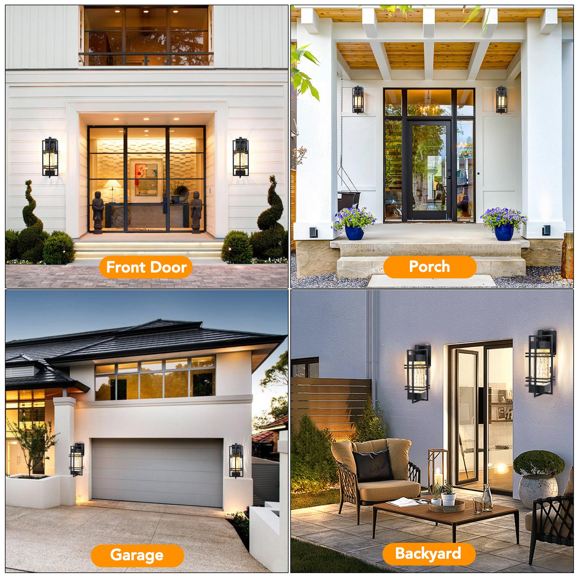 WIHTU pre-assembled exterior fixture simplifies setup for front door or patio.
