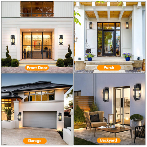 WIHTU pre-assembled exterior fixture simplifies setup for front door or patio.