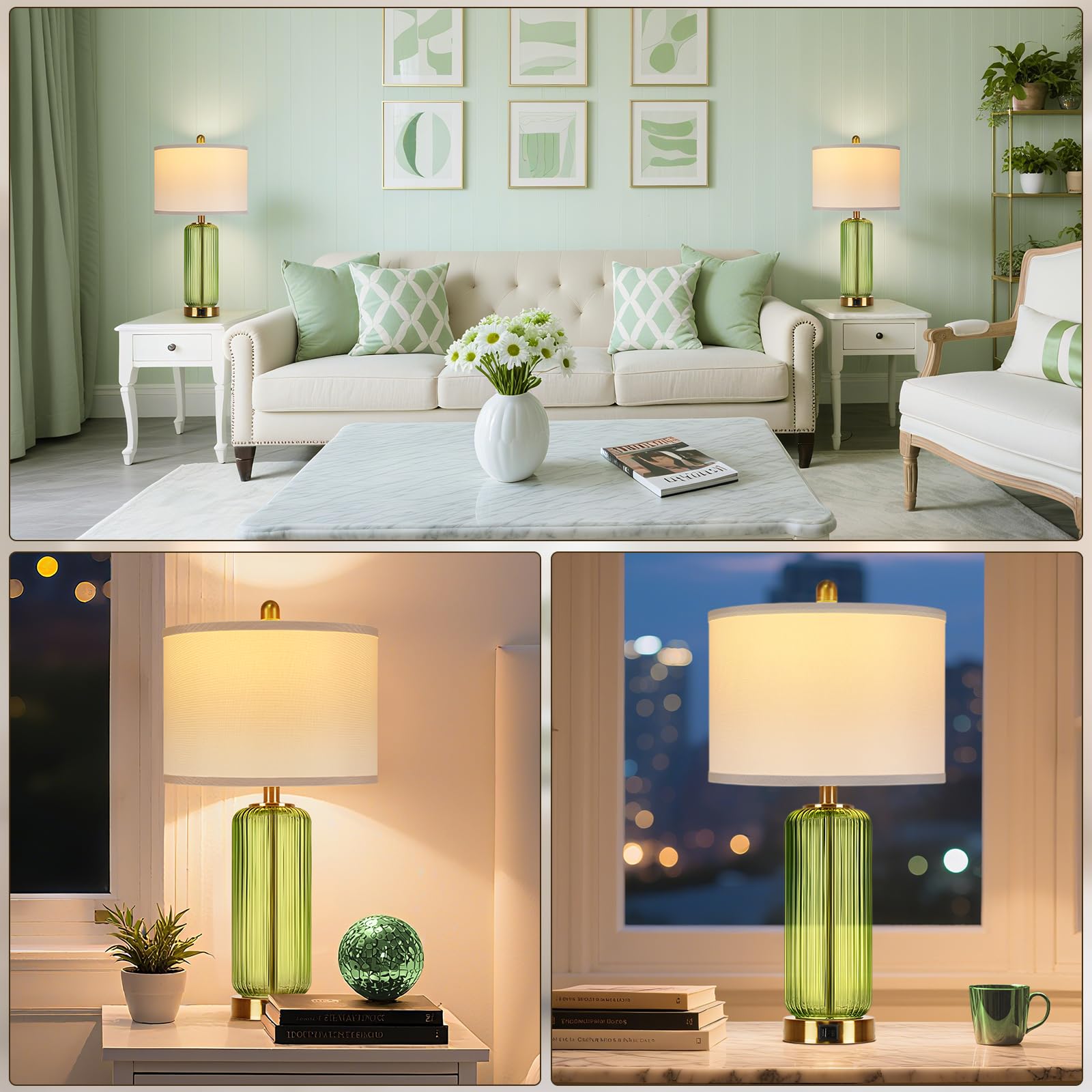 WIHTU table lamps include free bulbs for quick setup.