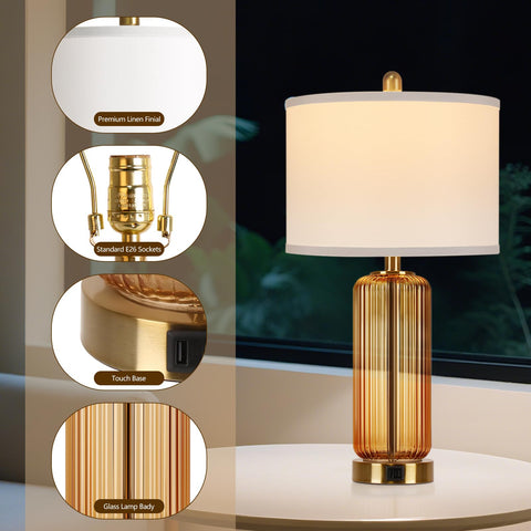 WIHTU 27 inch bedside lamps add height and a warm glow