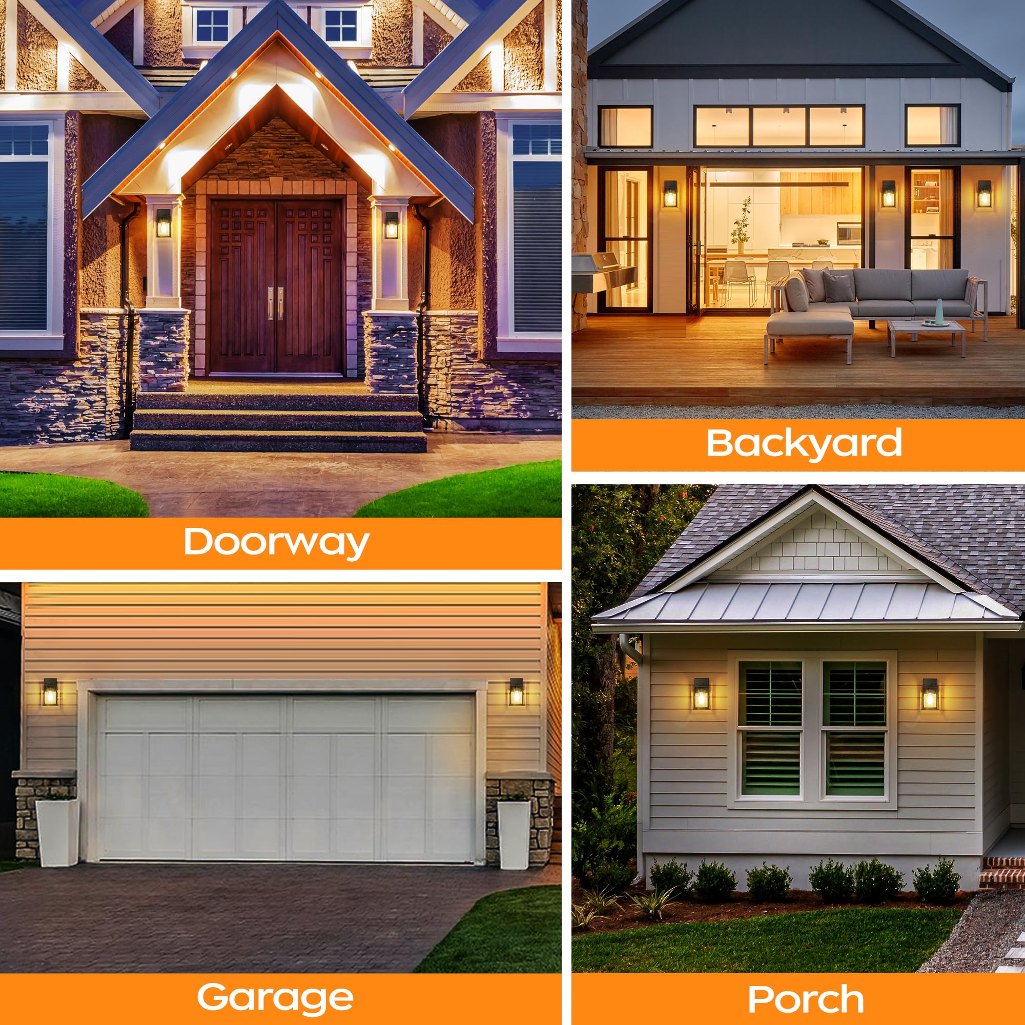WIHTU outdoor wall light installs quickly with included mounting hardware.