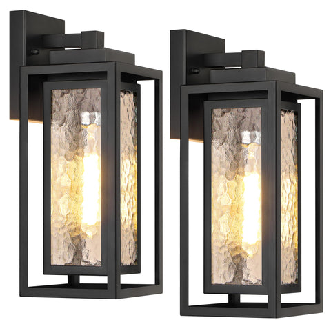 WIHTU water ripple glass lantern enhances curb appeal for porches.