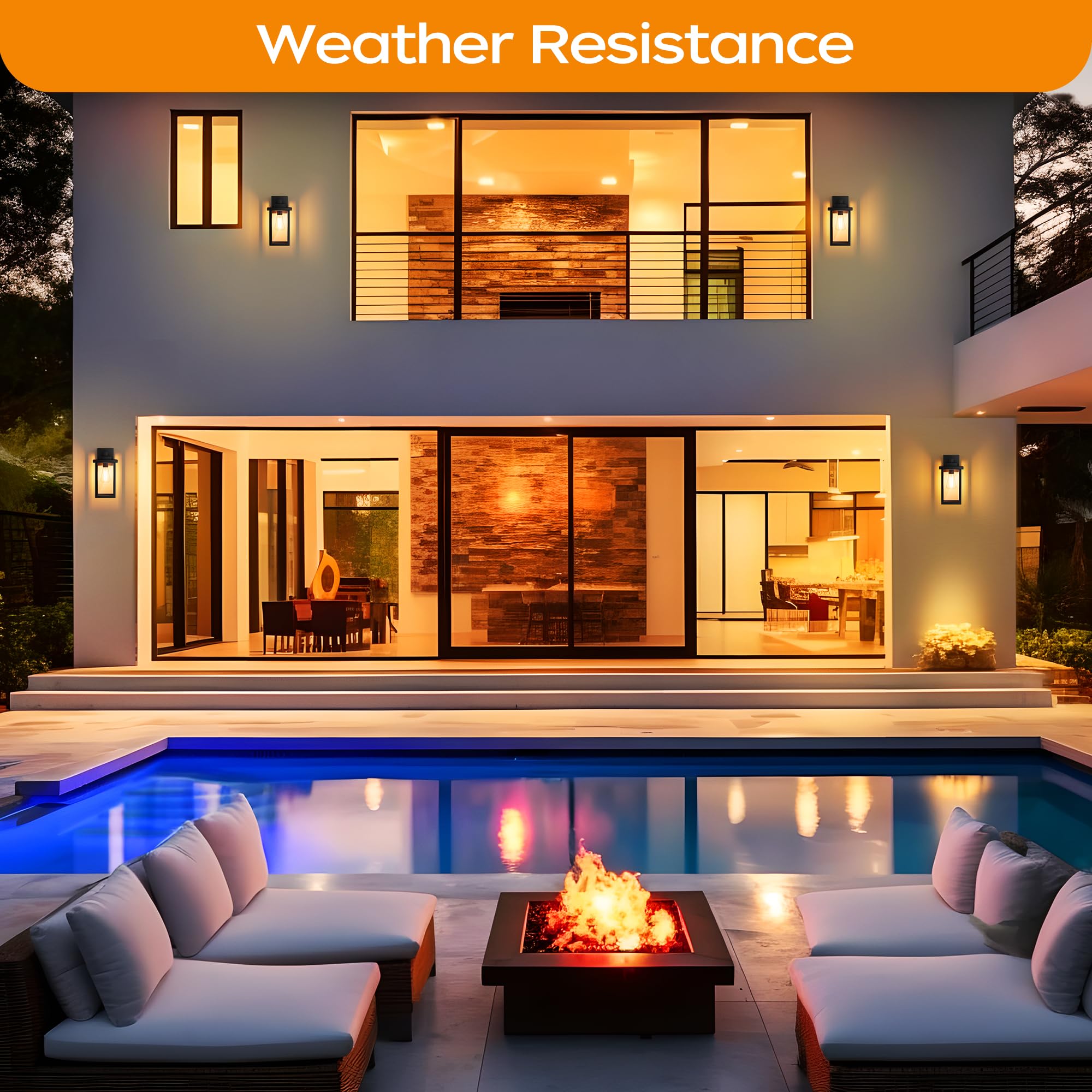 WIHTU waterproof exterior lantern resists rust and weather
