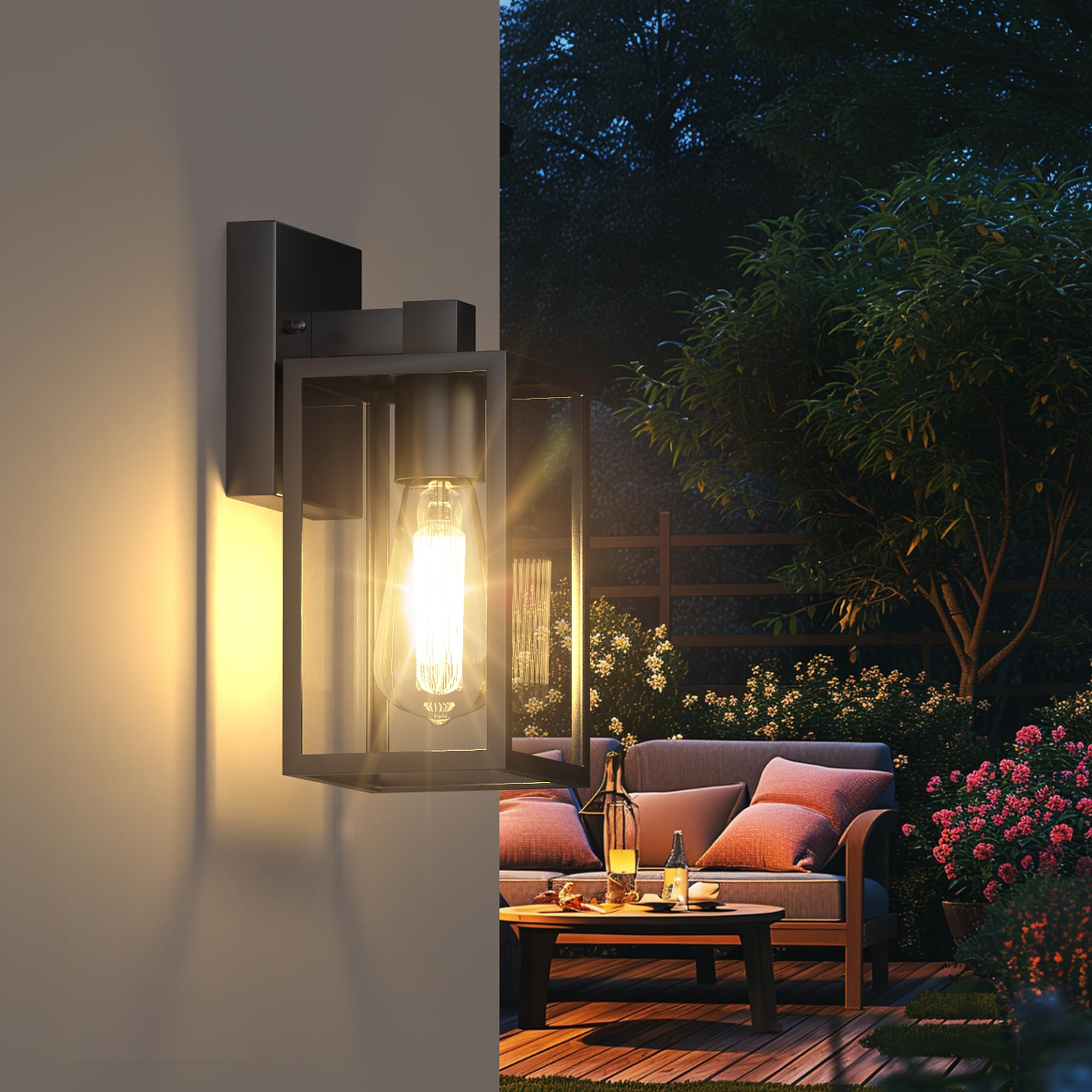 WIHTU wall lamp features explosion-proof tempered glass for clear, durable light.