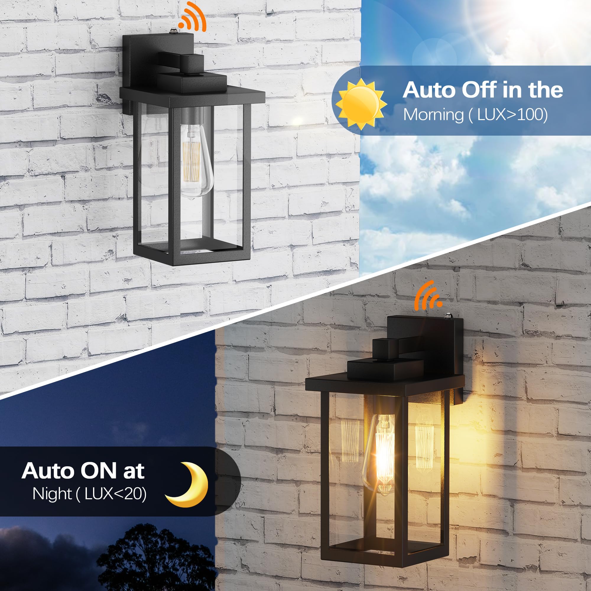WIHTU weatherproof wall sconce with tempered glass for lasting outdoor use