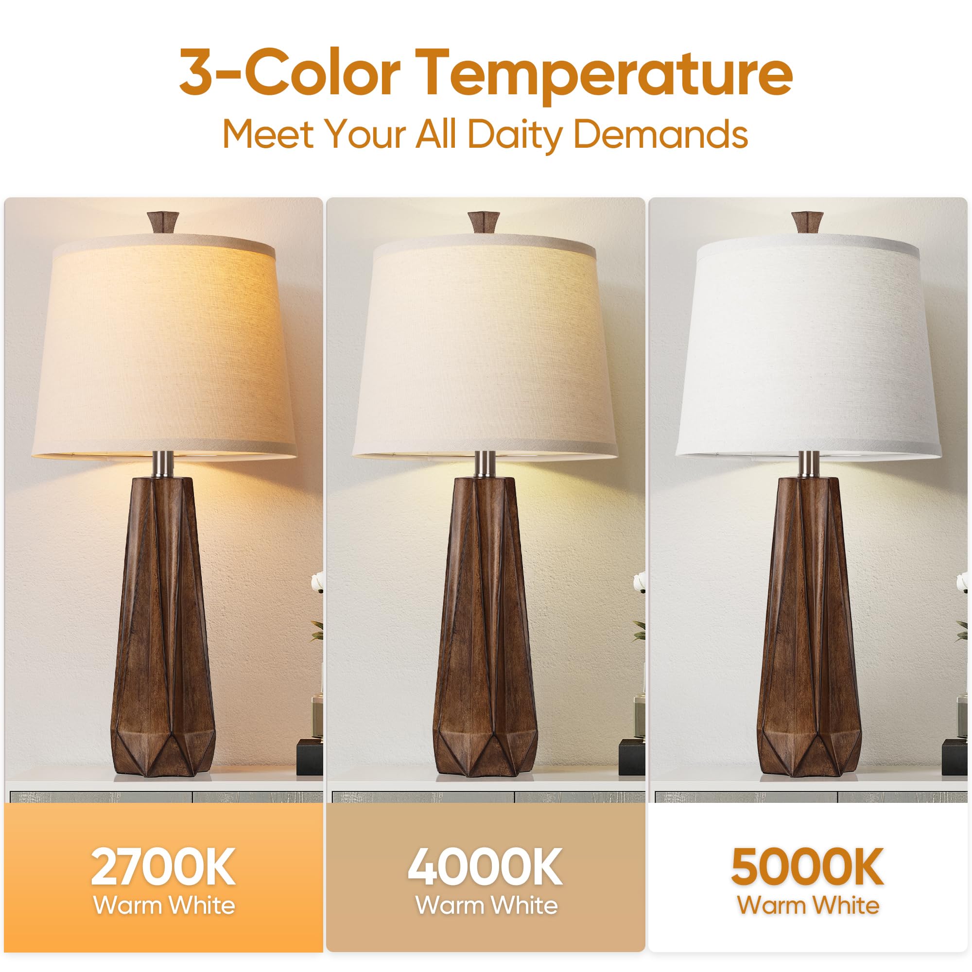WIHTU wood-grain modern table lamp on desk for stylish task lighting