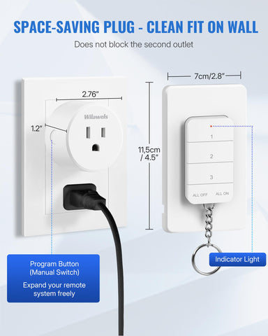WILAWELS 15A/1875W rating ensures device compatibility and safety