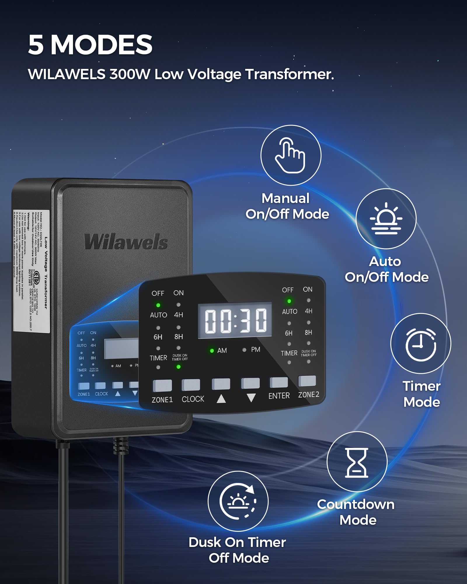 WILAWELS 120° beam angle focuses light on pathways, lawns, and focal points.