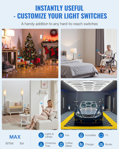 WILAWELS expandable with extra remotes and outlets for expanded control