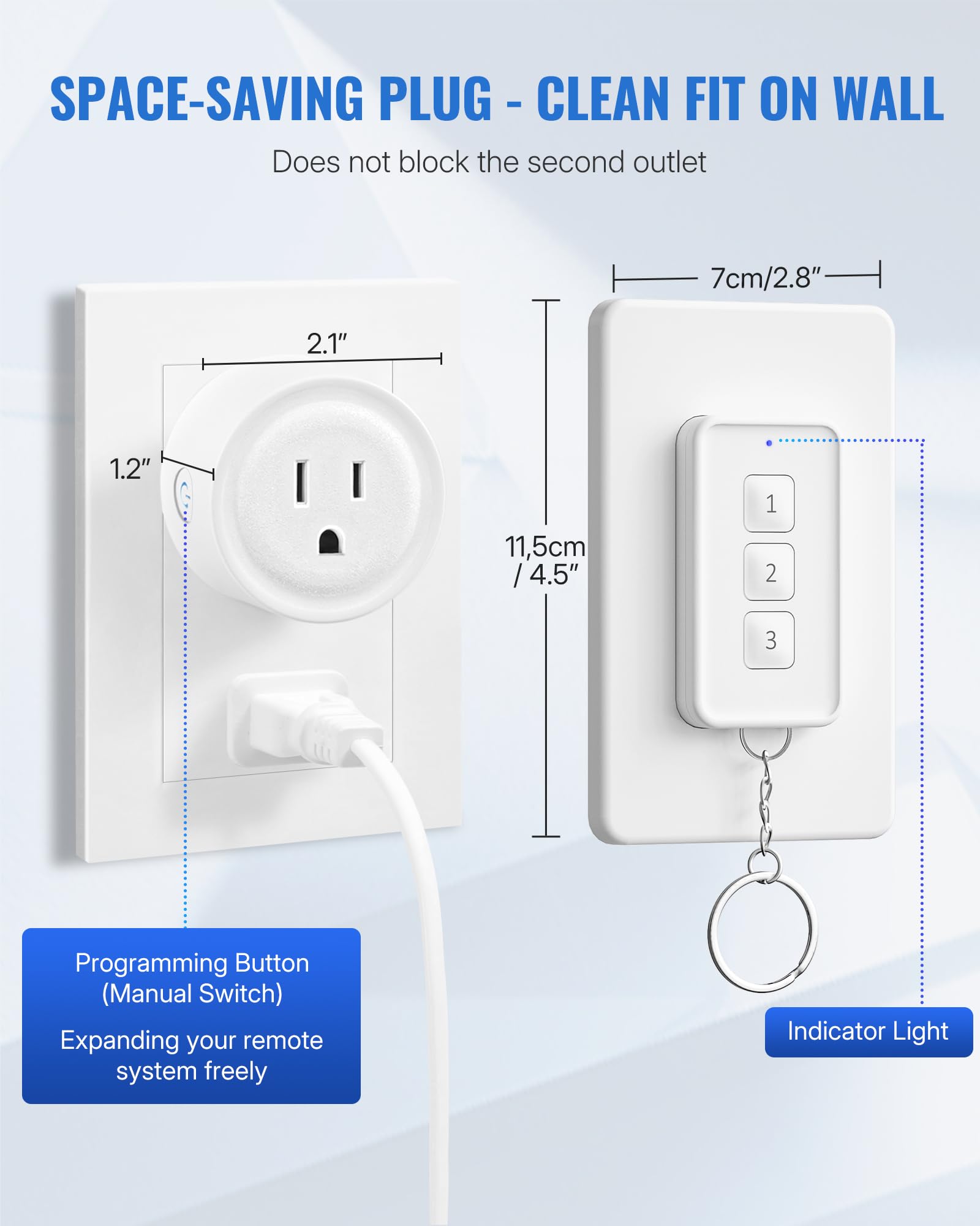 WILAWELS remote-control-outlet compact-design fits in tight spaces.