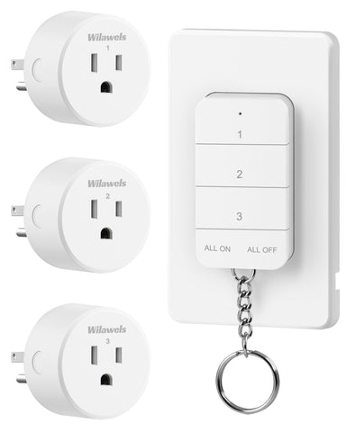 WILAWELS remote outlet with three plugs and magnetic base for versatile control.