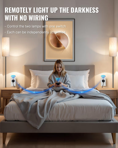 WILAWELS two-outlet compact design fits beside furniture without clutter.