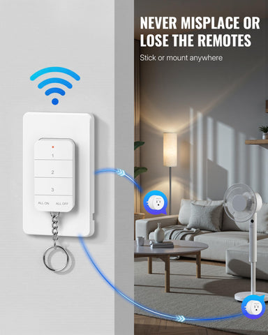 WILAWELS wireless light switch with keychain for portable control