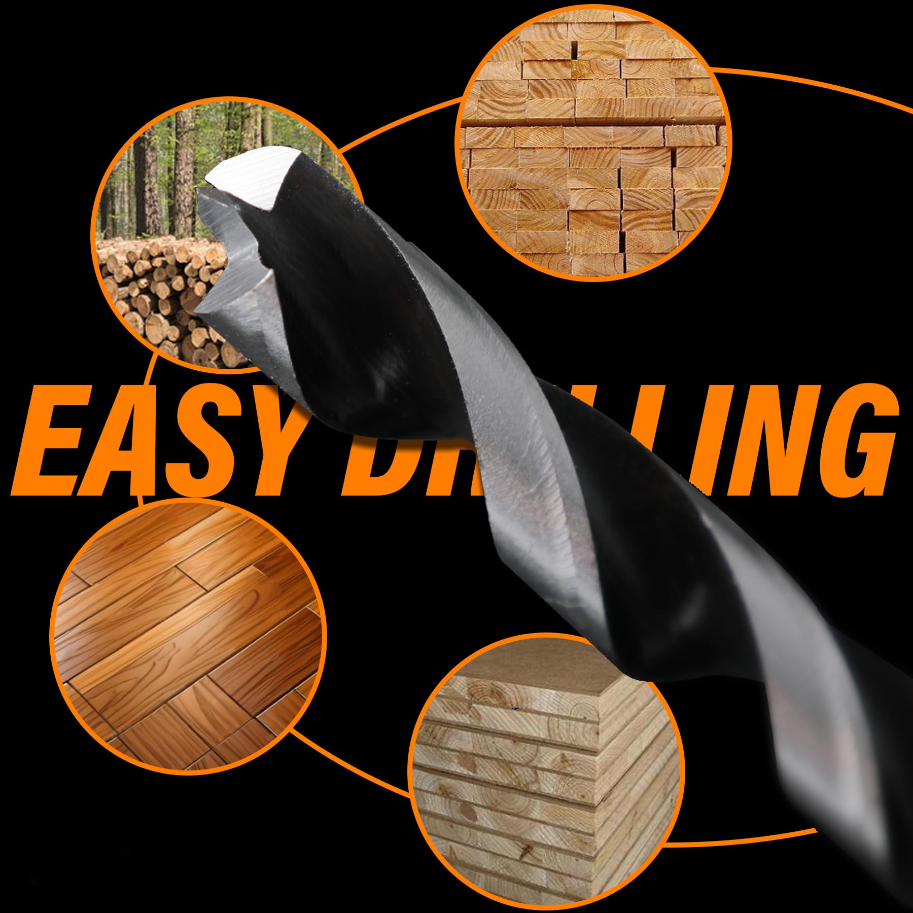 WildBossy brad point bit 1/2 inch creates large, clean holes for hardware and joints.