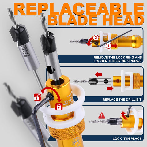 WildBossy countersink 3-8 inch bit enables fast, clean countersinks at low speeds