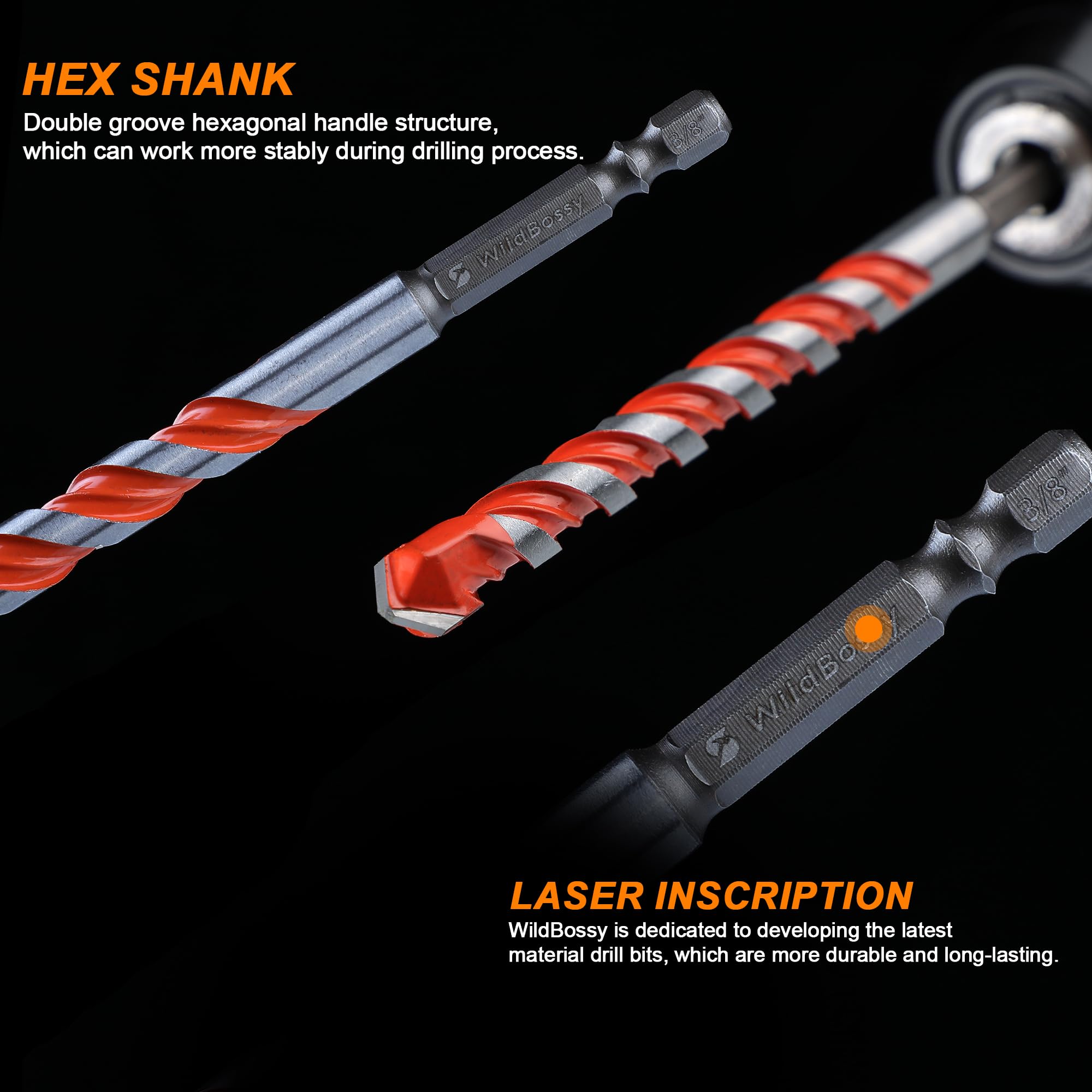 WildBossy shock-resistant design aids stable, precise drilling in hammer mode