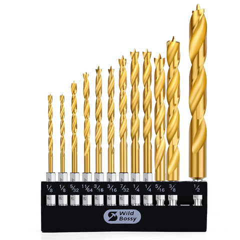 WildBossy titanium brad point drill set ready for precision pilot holes in wood