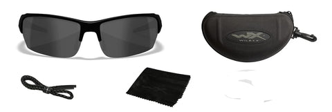 Wiley X WX Valor black-ops case protects eyewear during transport.