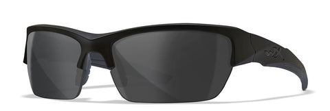 Wiley X WX Valor sunglasses front view in matte black frame for versatile protection.