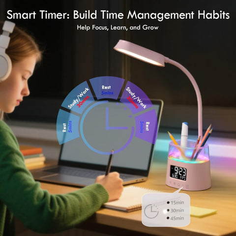 WILIT LED desk lamp offers three color temperatures and dimming for various tasks.
