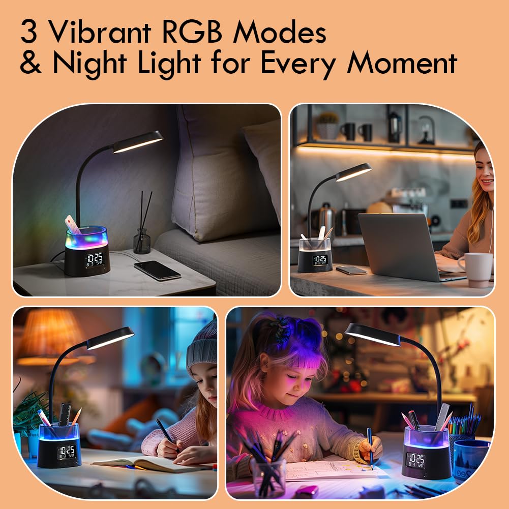WILIT LED Kids Desk Lamp color temperatures range for tasks.