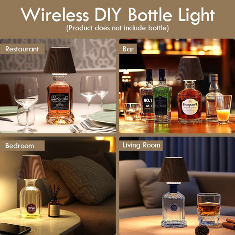 WILIT Bottle Lamp showcasing 3 level brightness on a compact table.