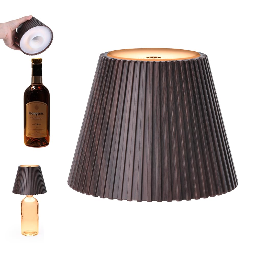 WILIT Wireless Bottle Lamp resting on a bottle for cozy desk lighting.