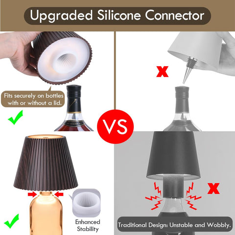 WILIT Wireless Bottle Lamp with touch control for easy brightness adjustment.