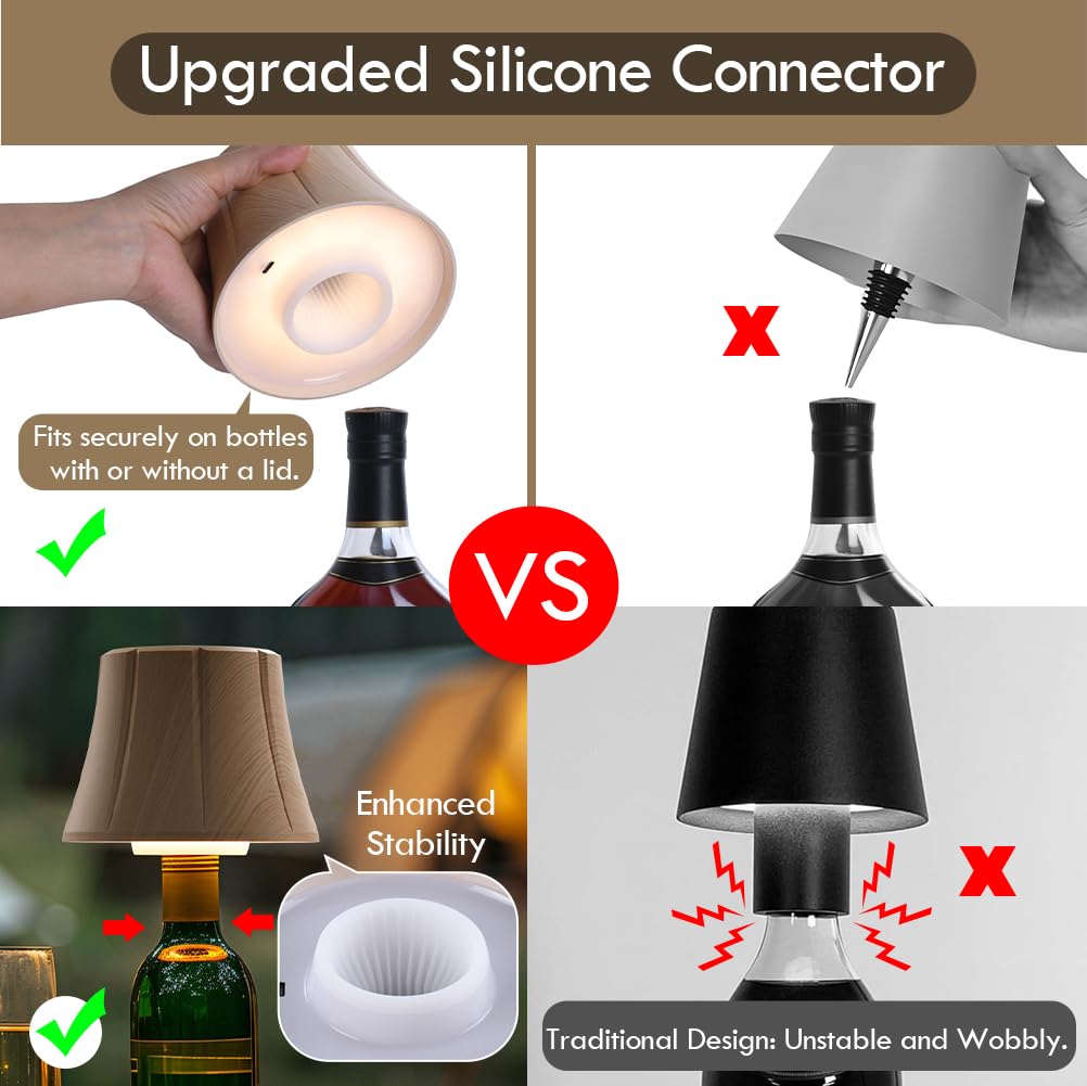 WILIT wireless table lamp rechargeable battery offers cordless placement anywhere.