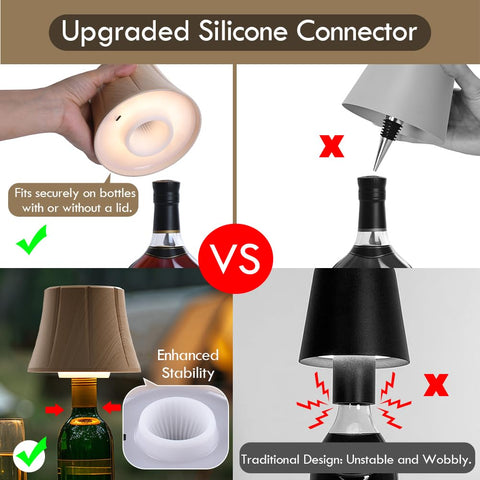 WILIT wireless table lamp rechargeable battery offers cordless placement anywhere.
