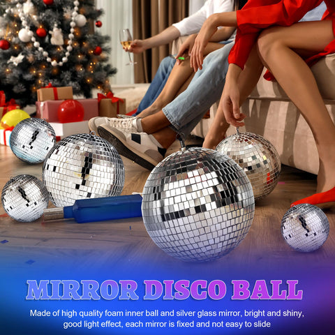 WillBOND 8-inch disco ball creating shimmering patterns on dance floors.