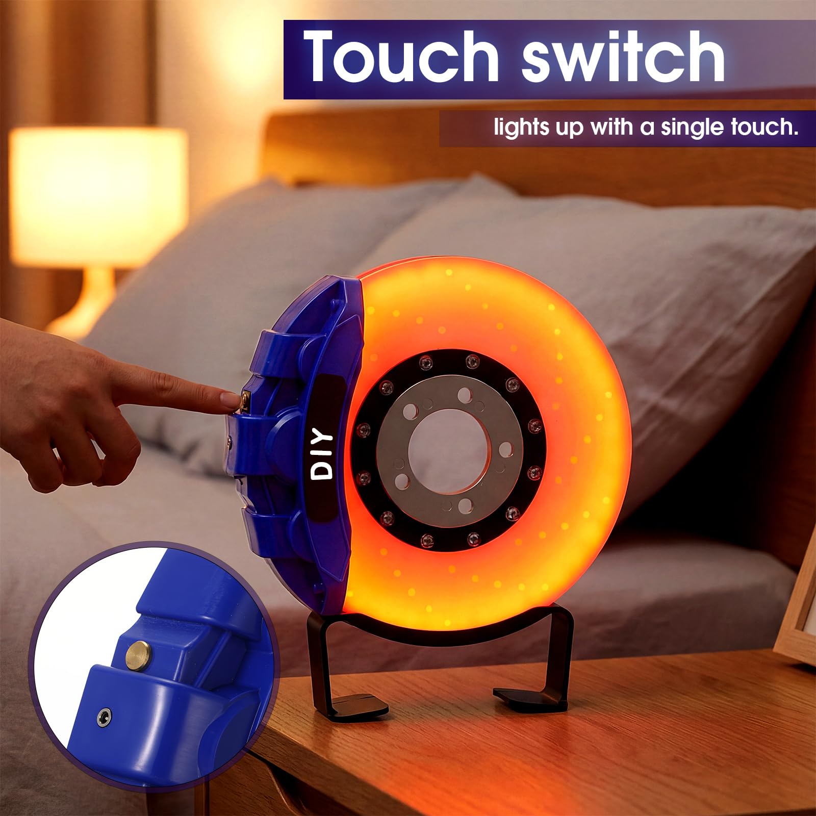 Rechargeable WILLBOND brake disc lamp with 1000 mAh battery for cordless use