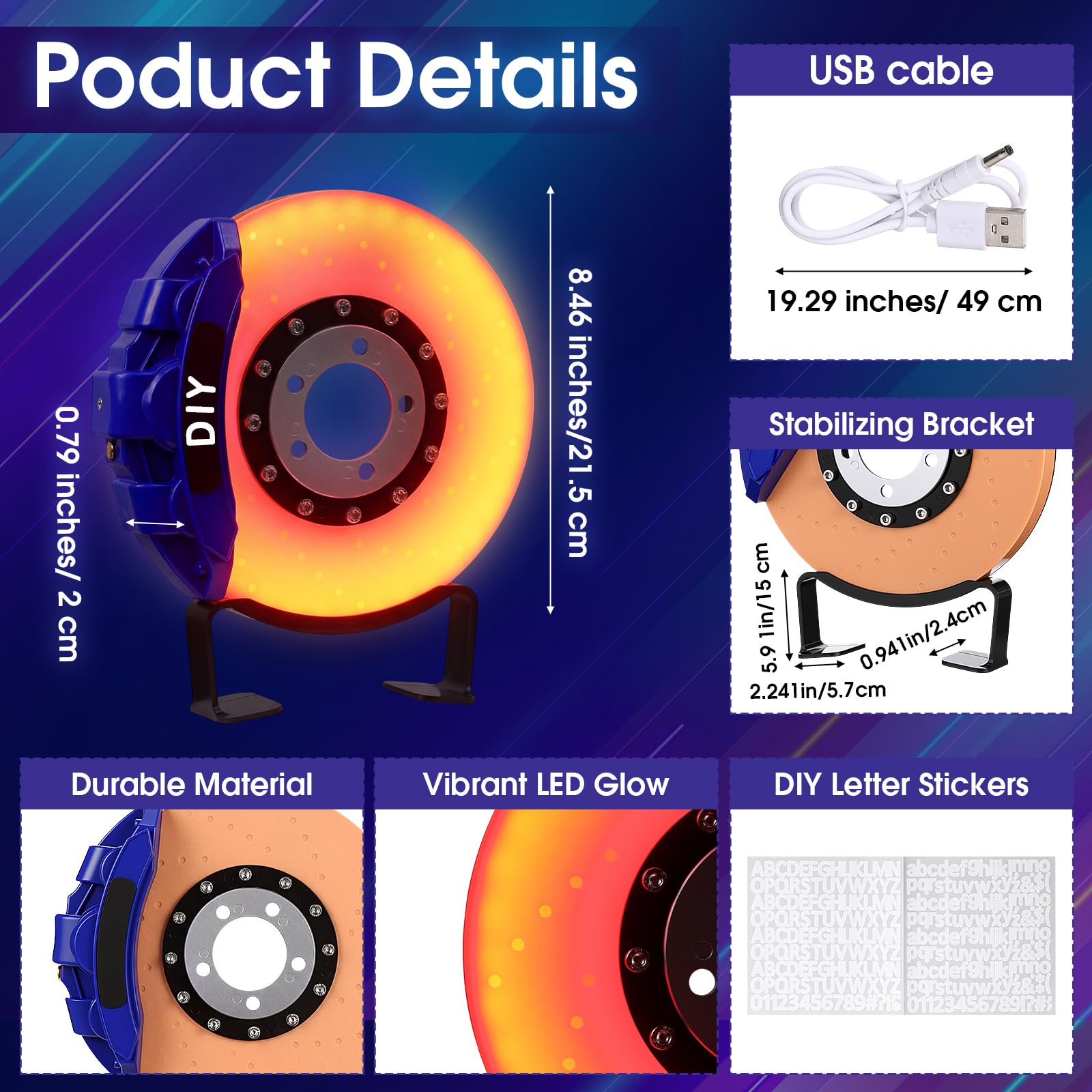 WILLBOND brake disc lamp on stand ready for shelf or display