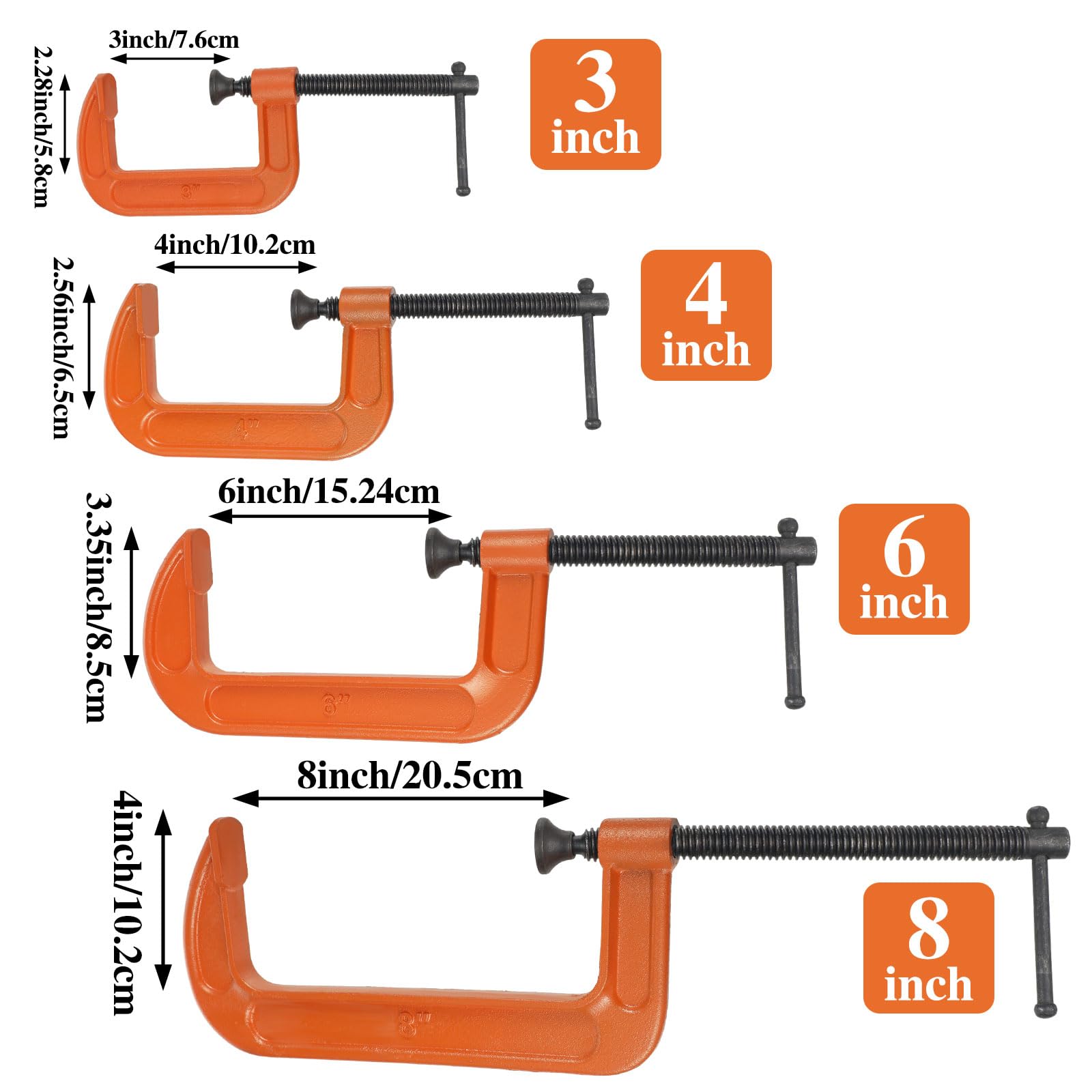 willbond c-clamp 4inch sliding t-bar highlight smooth operation for reliable clamping.