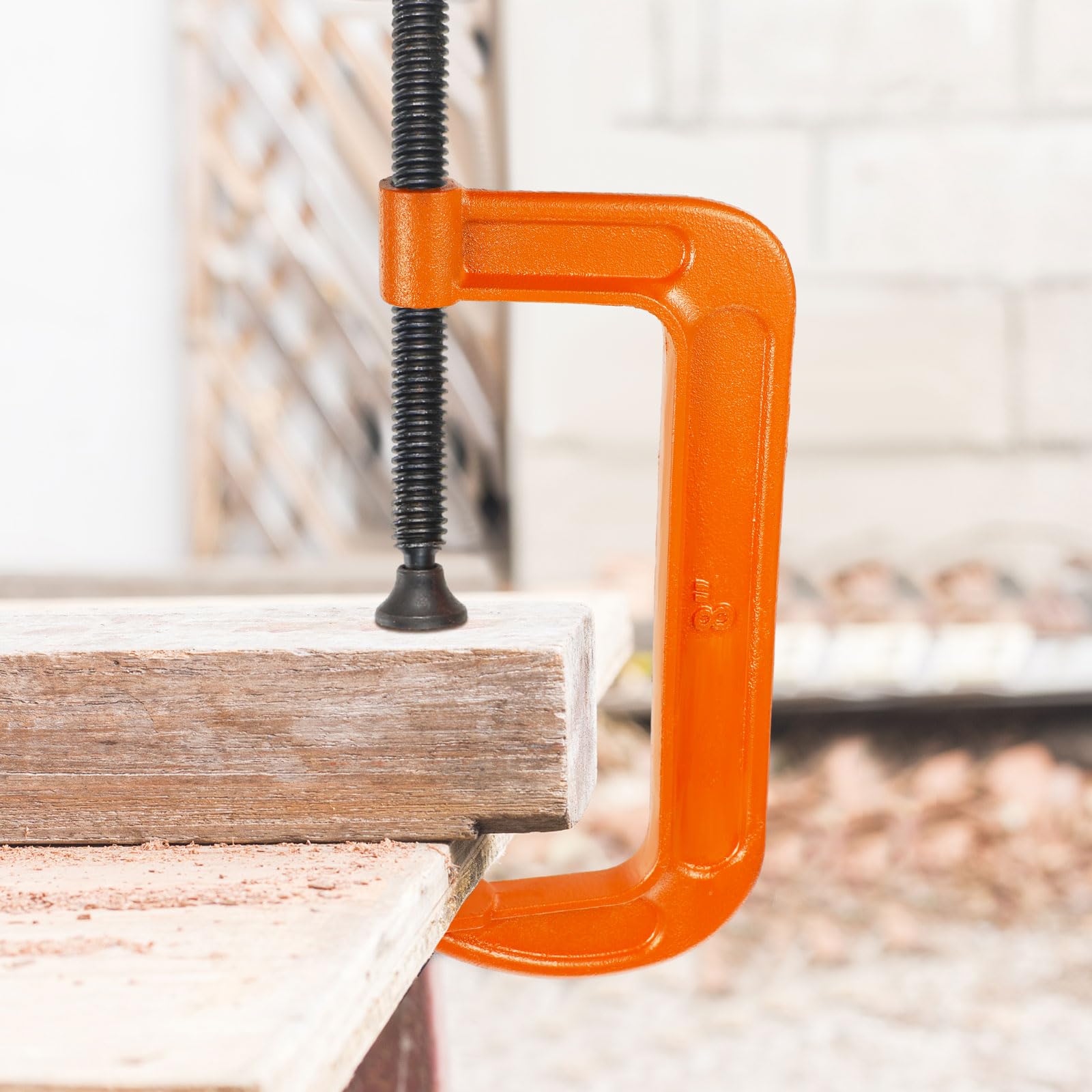 willbond c-clamp 8inch metalwork clamp applied to secure metal pieces.