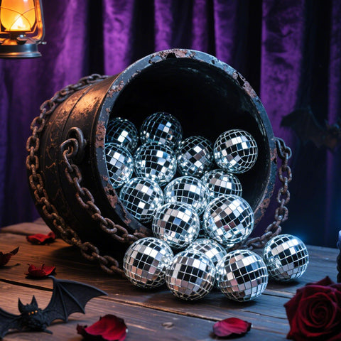 Willbond 3.2 inch disco ball hanging decor adds shimmering patterns under stage lights