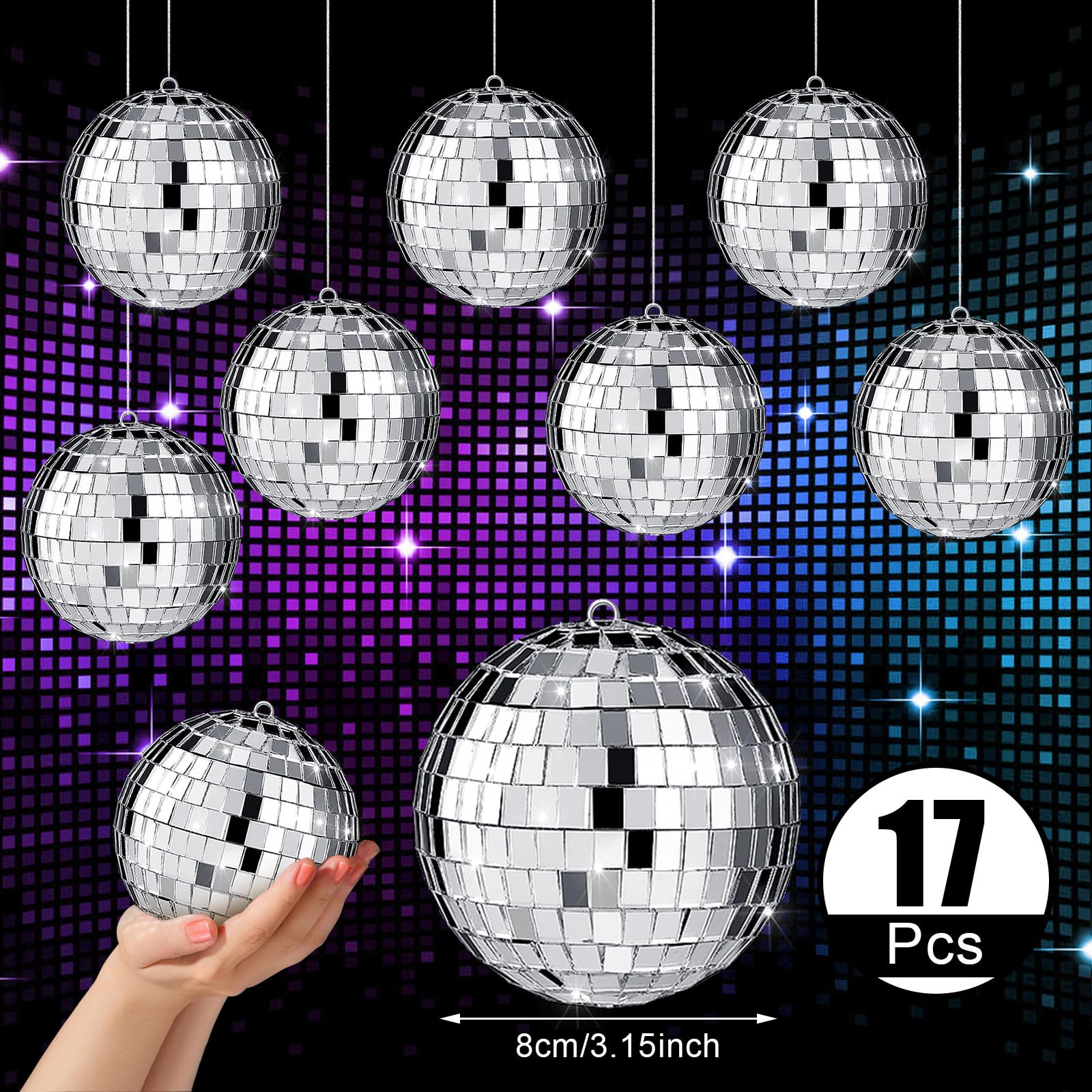 Willbond 3.2 inch disco ball ideal for weddings, parties, and displays