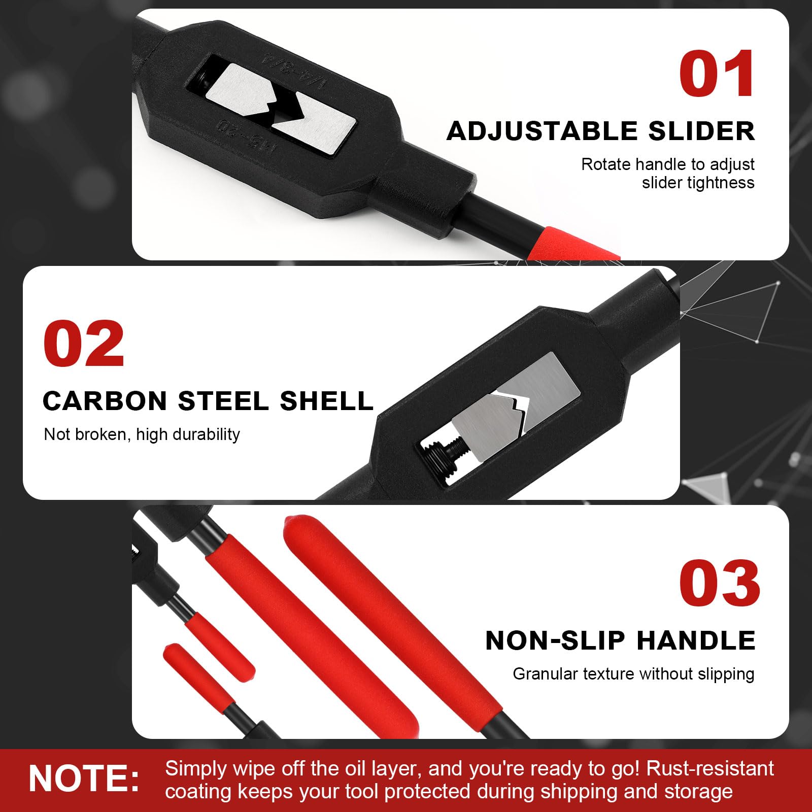 Willbond-tap-wrench-handle-ergonomic-grip provides comfortable control during extended tapping sessions.