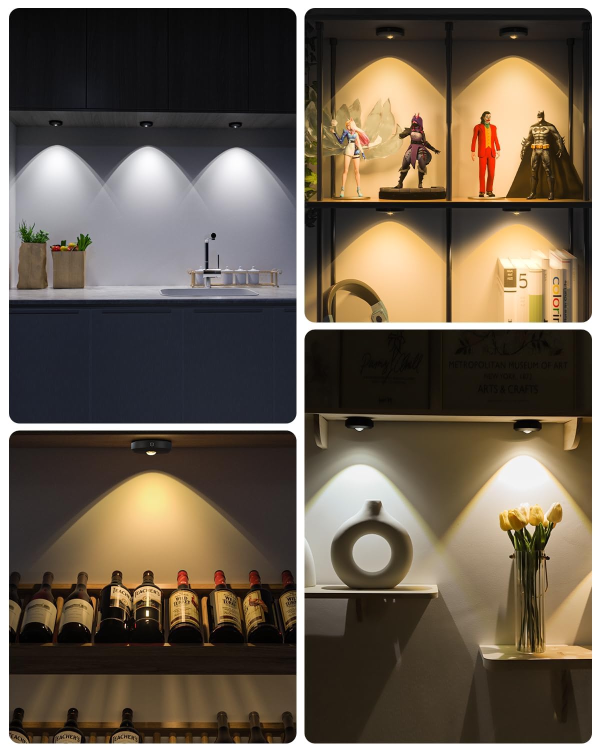 WILLED puck lights natural white 4500K offer clear task lighting.