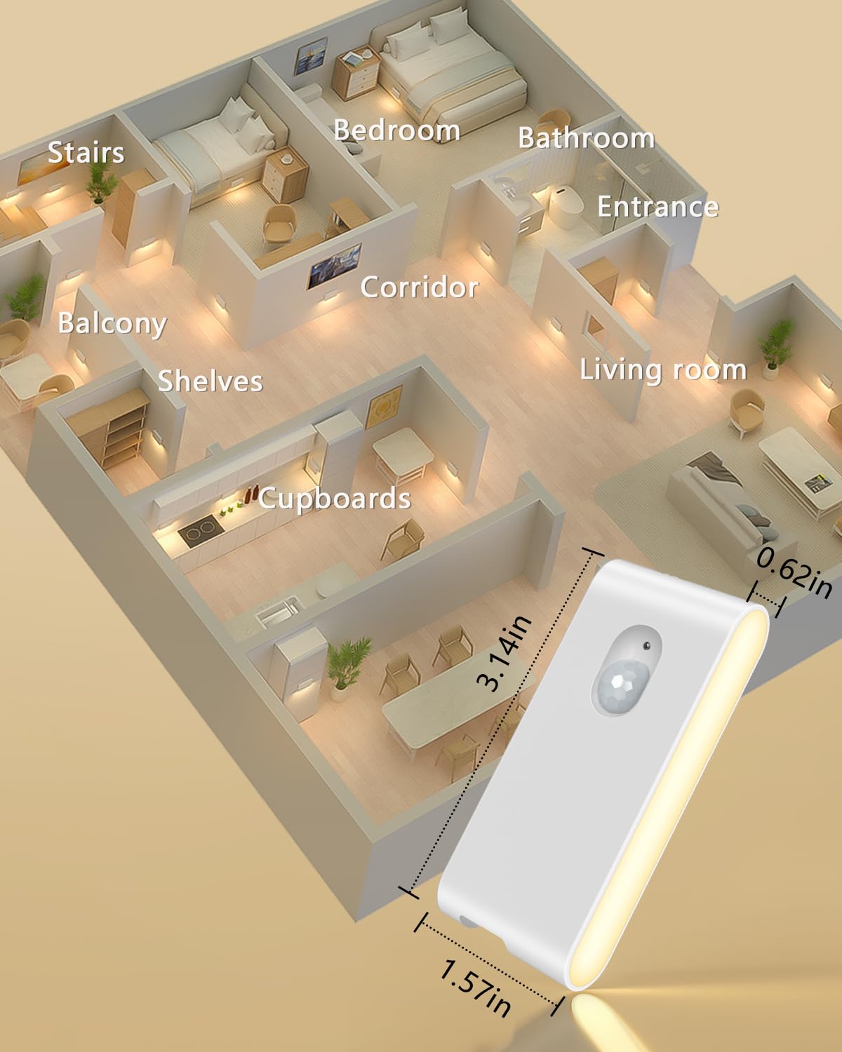 WILLED bedroom night light suitable for ambient nighttime lighting.