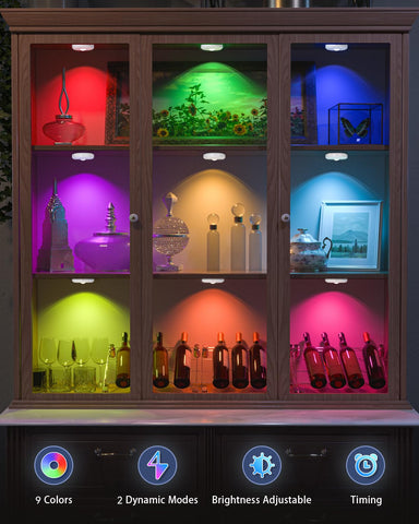 WILLED RGB puck lights timer mode for auto-off convenience