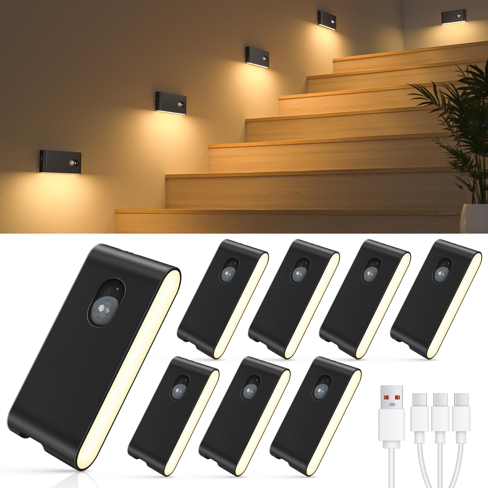 WILLED stair light indoor with magnetic mount for quick placement.