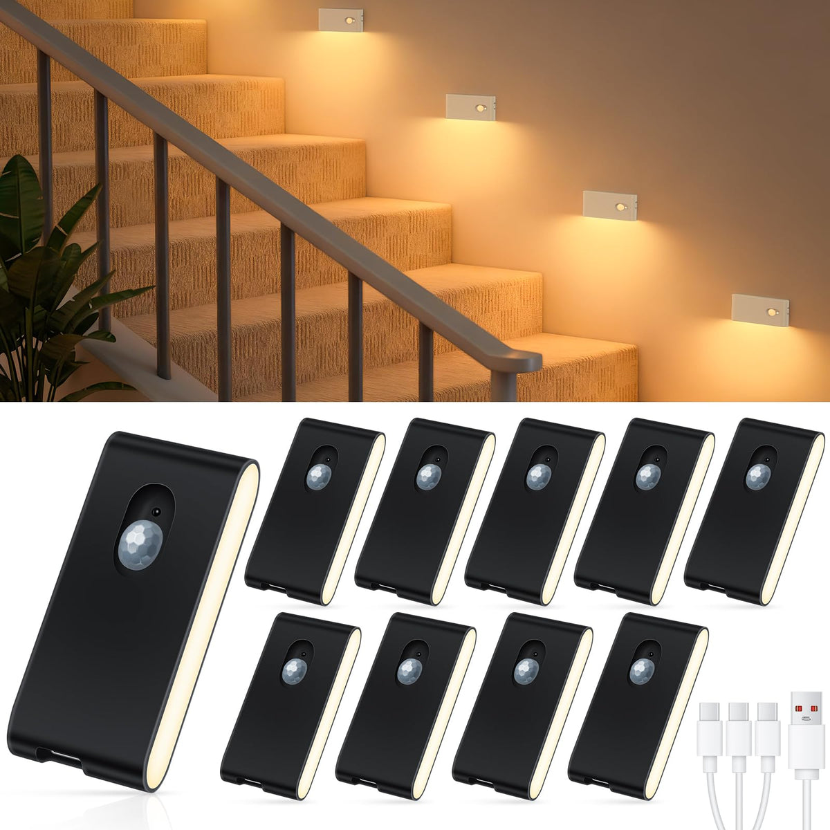 WILLED stair lights indoor-rechargeable night-light providing gentle hallway illumination.