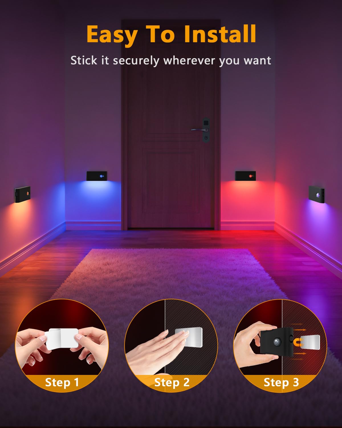 WILLED stair lights suit indoor spaces like stairs, hallways, and bathrooms