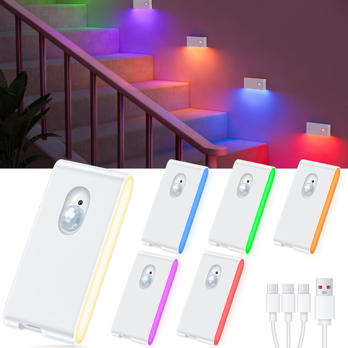 WILLED RGB motion stair light provides safe, colorful illumination on stairs.