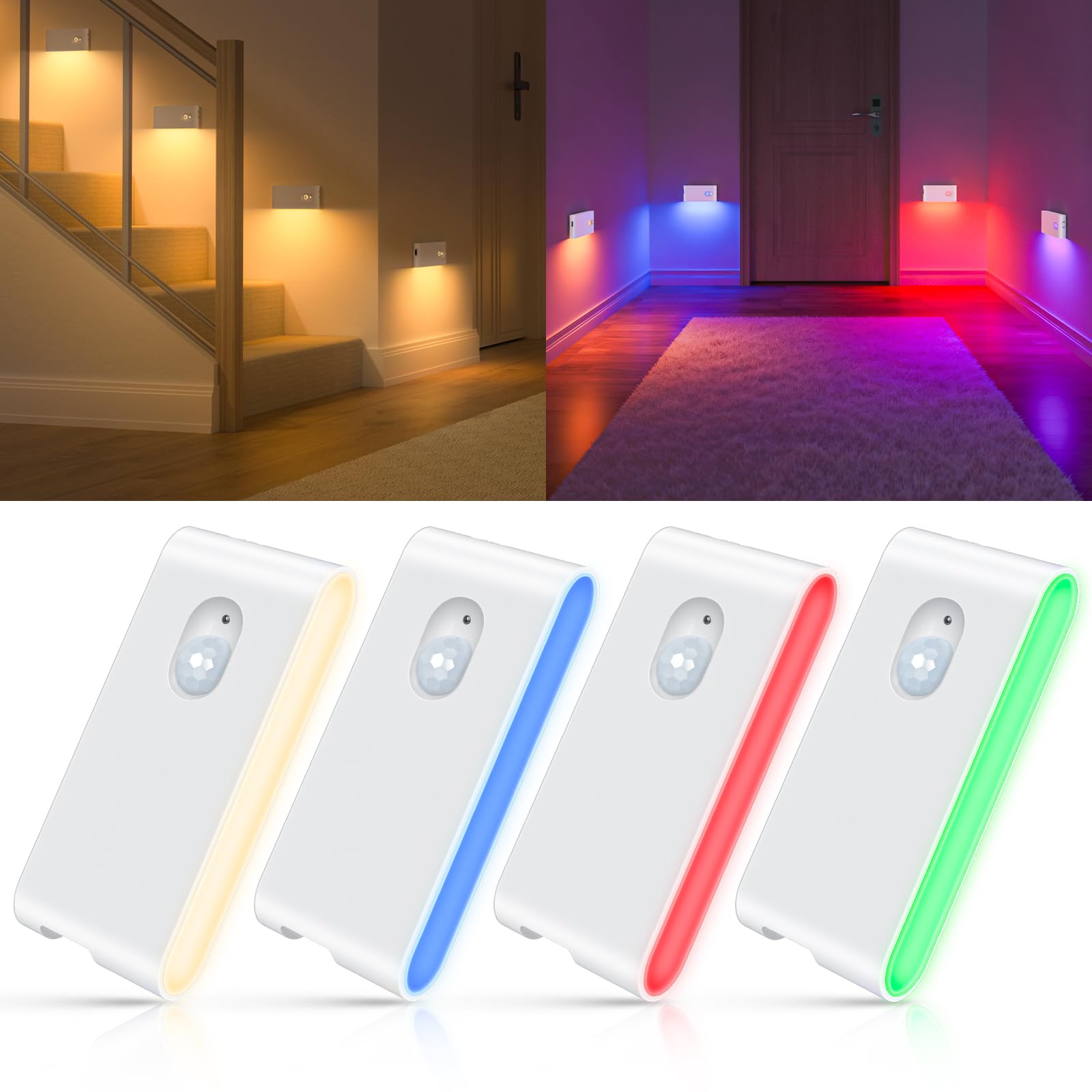 WILLED stair lights in RGB and warm white illuminate stairs for safer nighttime navigation.